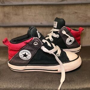 Converse Kids High-Top Sneakers - Black and Red Size 8c